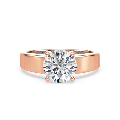 Lustrous Round Diamond Solitaire Ring