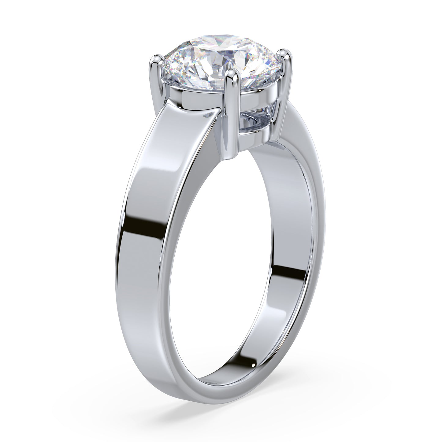 Lustrous Round Diamond Solitaire Ring