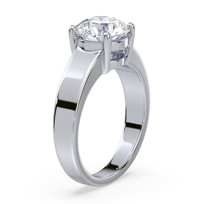 Lustrous Round Diamond Solitaire Ring