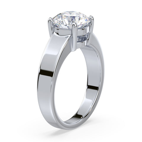 Lustrous Round Diamond Solitaire Ring