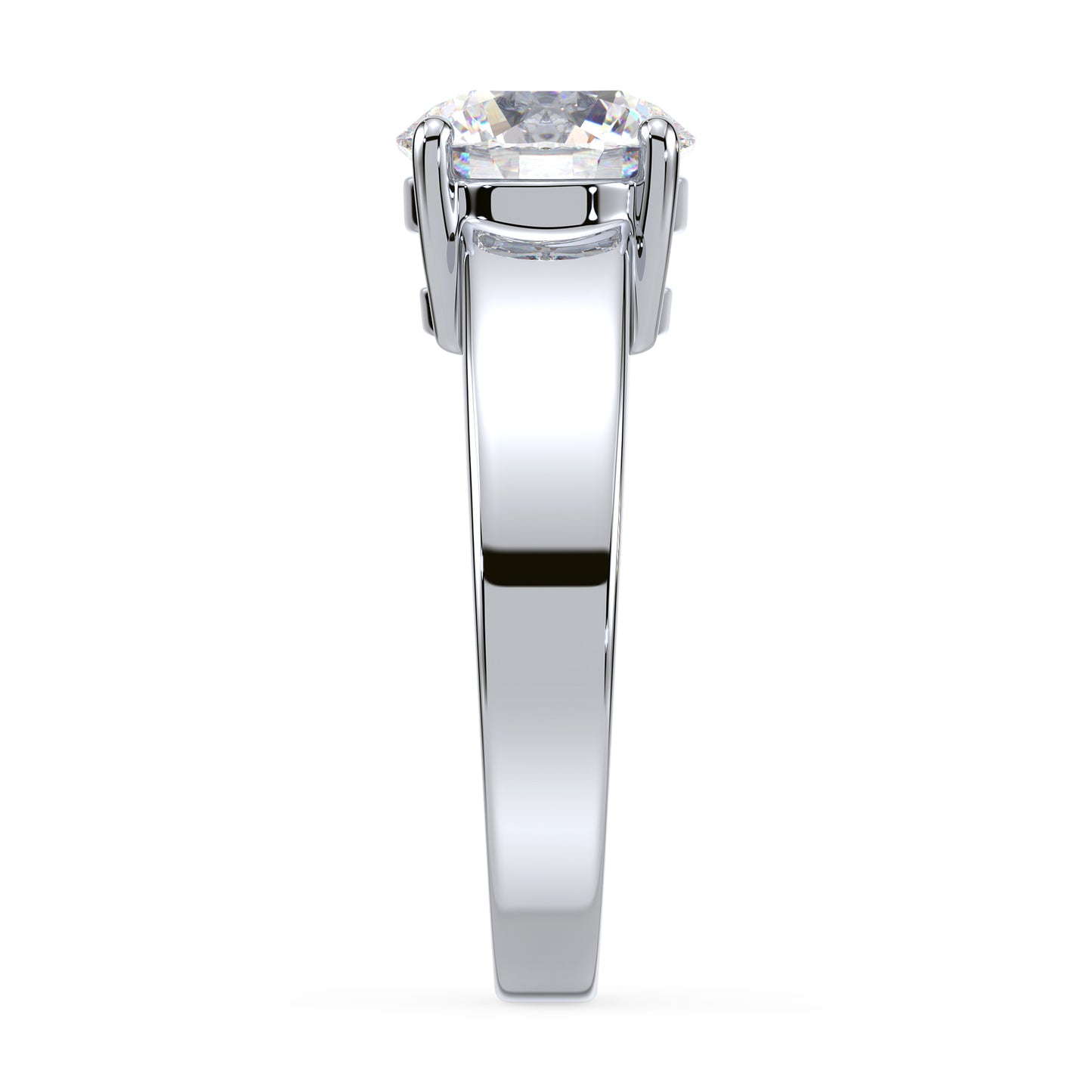 Lustrous Round Diamond Solitaire Ring