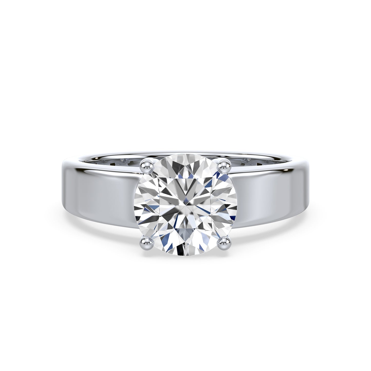 Lustrous Round Diamond Solitaire Ring