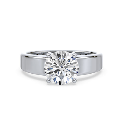 Lustrous Round Diamond Solitaire Ring