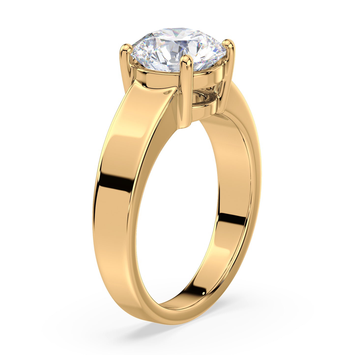 Lustrous Round Diamond Solitaire Ring