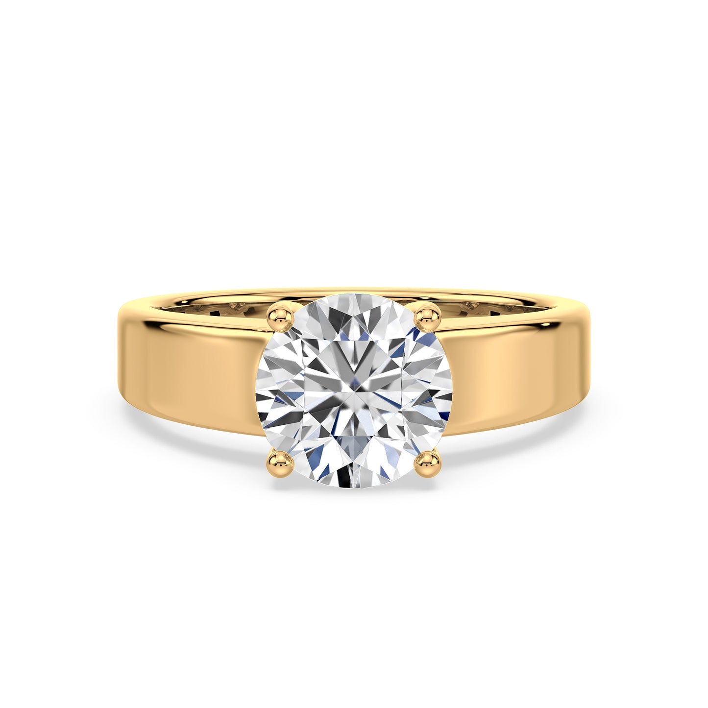 Lustrous Round Diamond Solitaire Ring