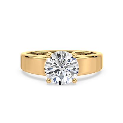 Lustrous Round Diamond Solitaire Ring