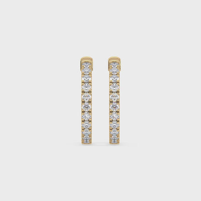 Classic Diamond Hoop Earrings