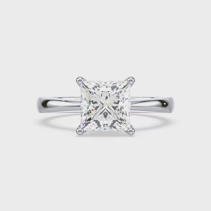 Princess-Cut Solitaire Diamond Ring