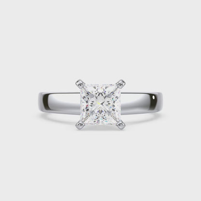 Classic Princess-Cut Solitaire Diamond Ring