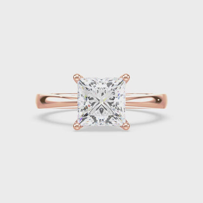 Princess-Cut Solitaire Diamond Ring