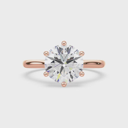 Elegant Six-Prong Diamond Solitaire Ring