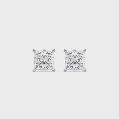 Princess Cut Stud Earrings