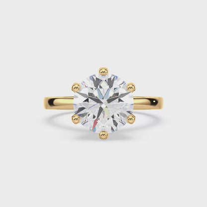 Refined Six-Prong Solitaire Diamond Ring