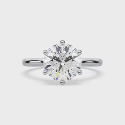 Elegant Six-Prong Diamond Solitaire Ring