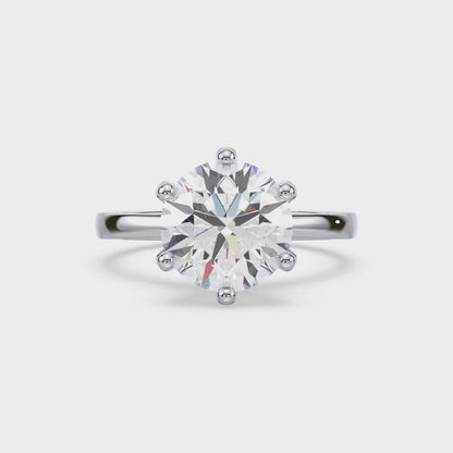 Refined Six-Prong Solitaire Diamond Ring