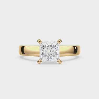 Classic Princess-Cut Solitaire Diamond Ring
