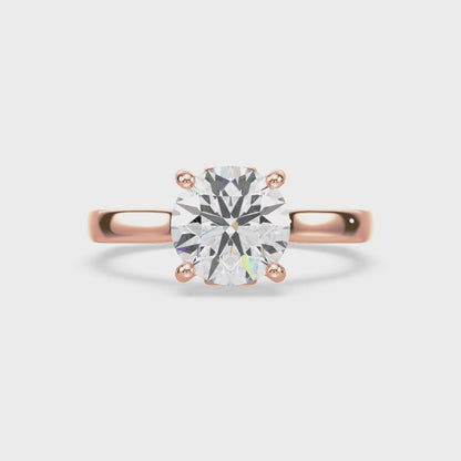 Elegant Solitaire Diamond Ring with Hidden Halo
