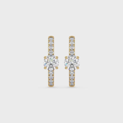 Radiant Pave-Set Diamond Hoop Earrings