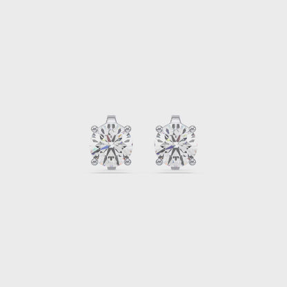 Elegant Two-Tone Solitaire Diamond Studs
