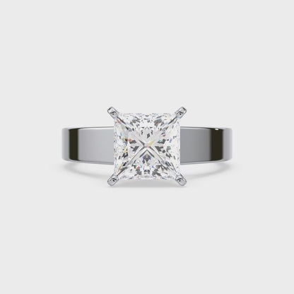 Classic Princess-Cut Diamond Solitaire Ring