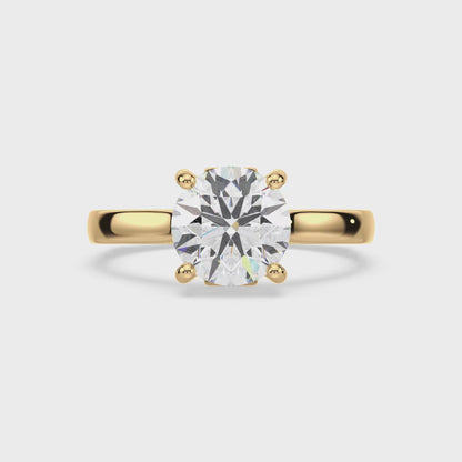 Elegant Solitaire Diamond Ring with Hidden Halo