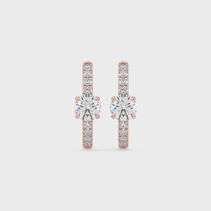 Radiant Pave-Set Diamond Hoop Earrings
