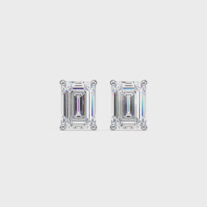 Bezel-Set Emerald Diamond Studs