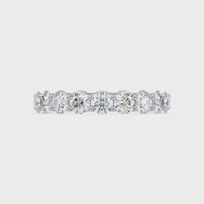 Radiant Diamond Eternity Ring in Rose Gold