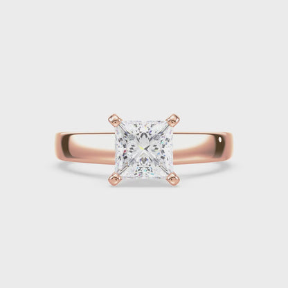 Classic Princess-Cut Solitaire Diamond Ring