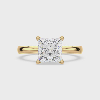 Princess-Cut Solitaire Diamond Ring