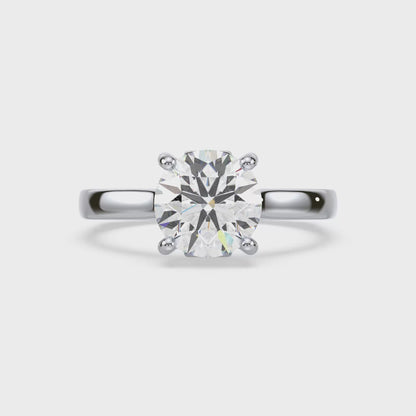 Elegant Solitaire Diamond Ring - Hidden Halo