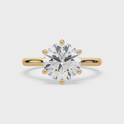 Elegant Six-Prong Diamond Solitaire Ring