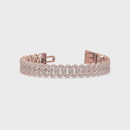 Exquisite Diamond-Encrusted Cuban Bracelet