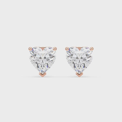 Romantic Heart Diamond Studs