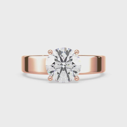 Lustrous Round Diamond Solitaire Ring