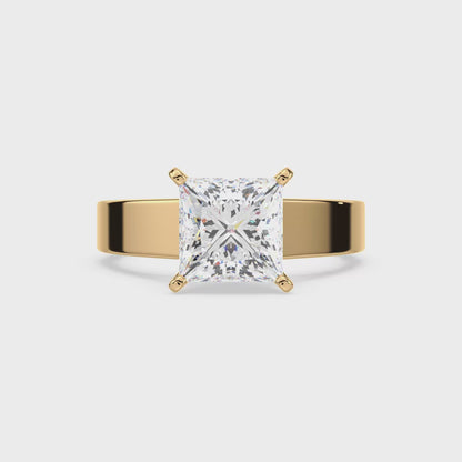 Classic Princess-Cut Diamond Solitaire Ring