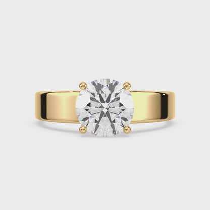 Lustrous Round Diamond Solitaire Ring