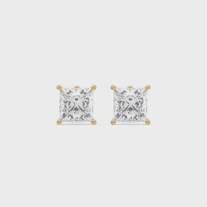 Princess Cut Stud Earrings