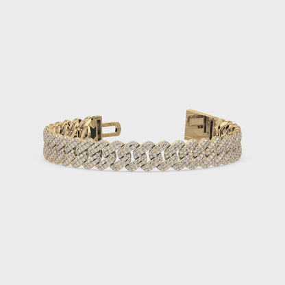Exquisite Diamond-Encrusted Cuban Bracelet
