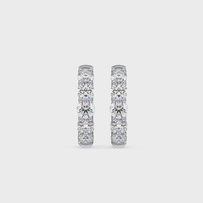 Radiant Five-Stone Diamond Hoop Earrings