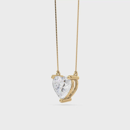 Heart-Cut Diamond Solitaire Pendant