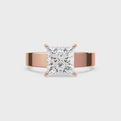 Classic Princess-Cut Diamond Solitaire Ring