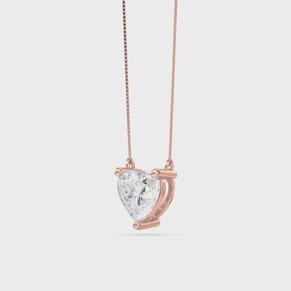 Heart-Cut Diamond Solitaire Pendant