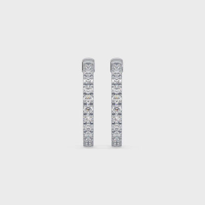Classic Diamond Hoop Earrings