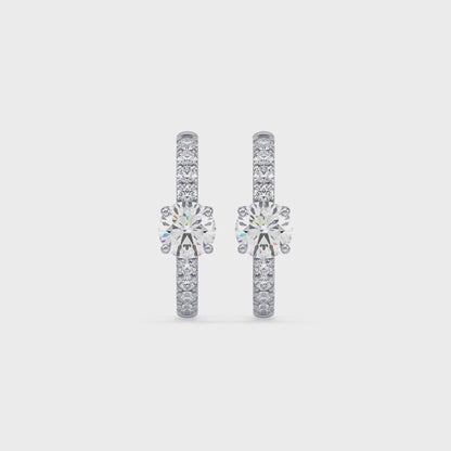 Radiant Pave-Set Diamond Hoop Earrings