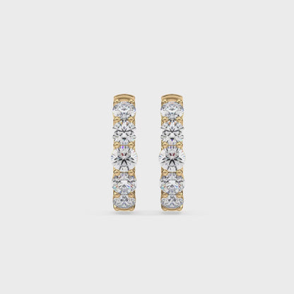 Radiant Five-Stone Diamond Hoop Earrings