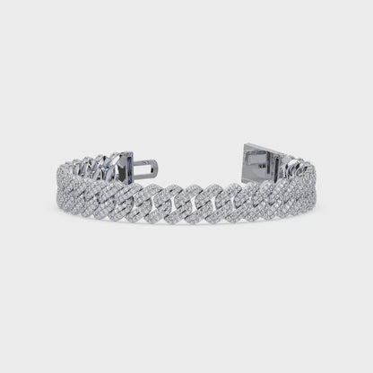 Exquisite Diamond-Encrusted Cuban Bracelet