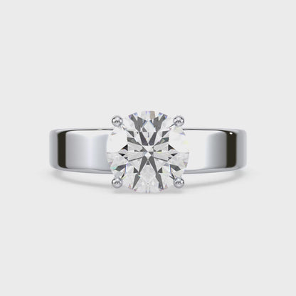 Lustrous Round Diamond Solitaire Ring