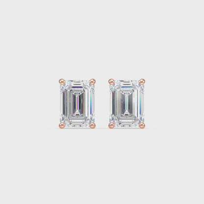 Bezel-Set Emerald Diamond Studs